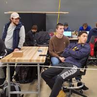 Students enjoying the races